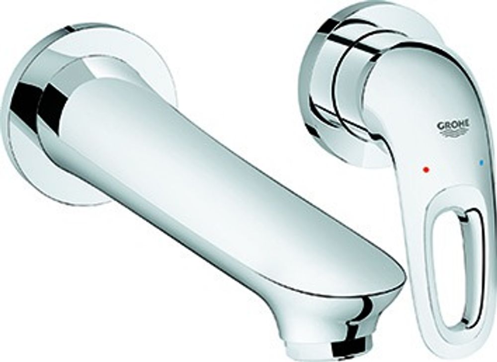 GROHE 2-Loch-WT-Wandbatterie Eurostyle 19571_3 Fertigmontageset chrom, 19571003