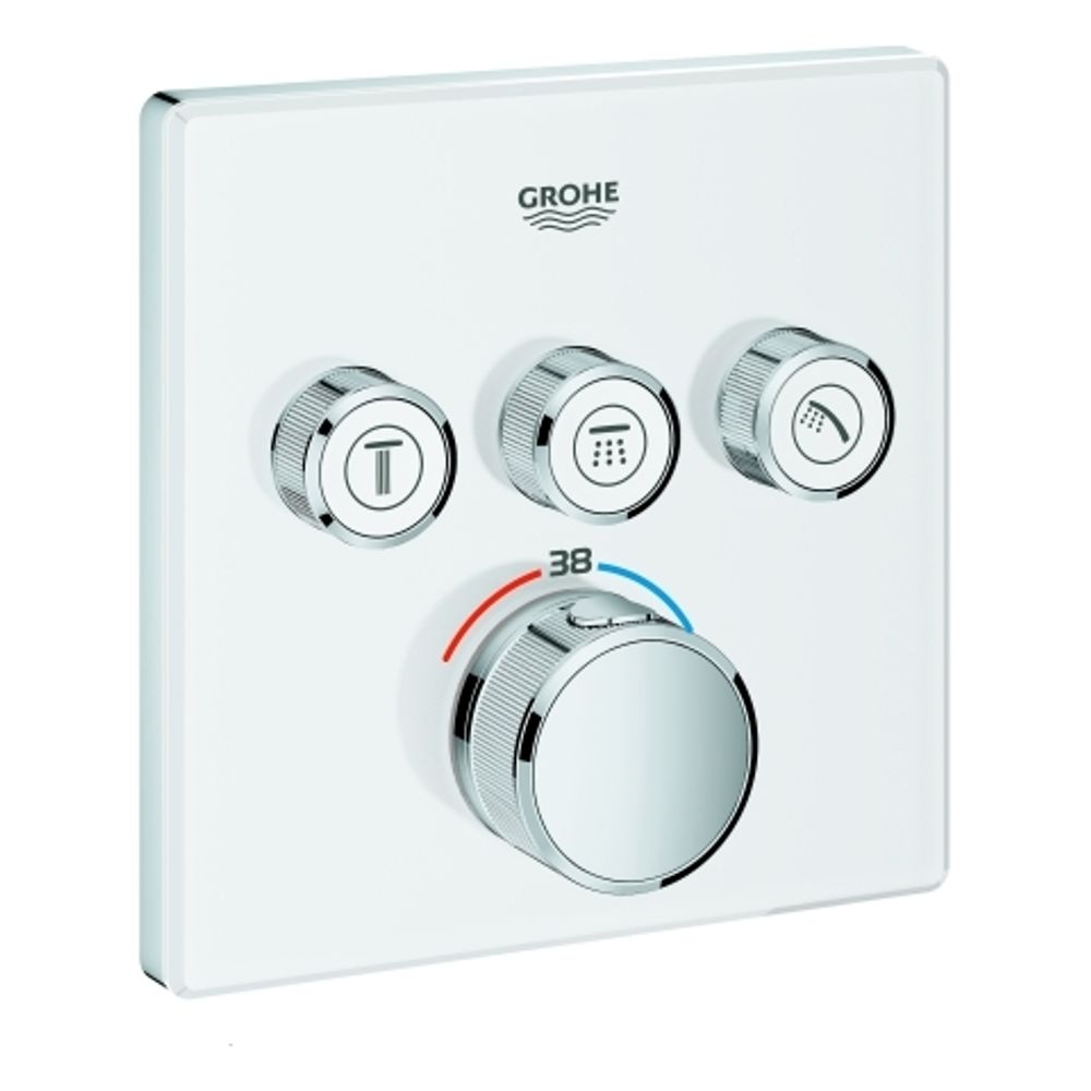 GROHE THM Grohtherm SmartControl 29157 eckig FMS 3 Absperrventile moon white, 29157LS0