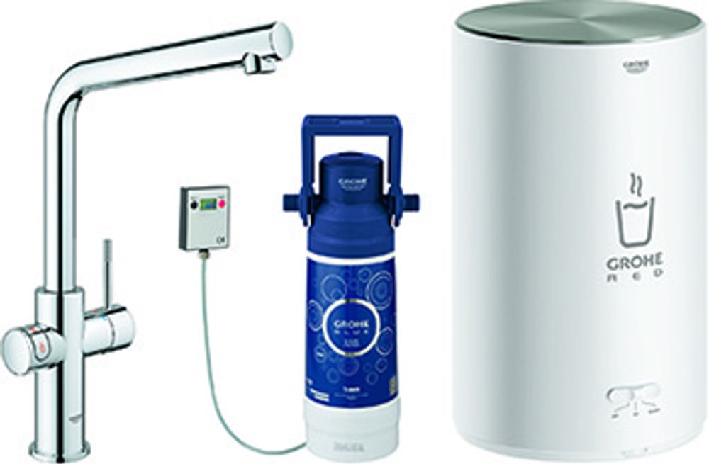 GROHE Armatur und Boiler GROHE Red Duo 30327_1 M-Size L-Auslauf chrom, 30327001
