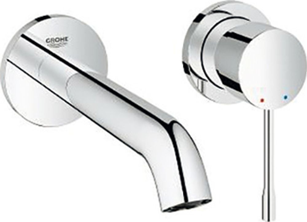 GROHE 2-Loch-WT-Wandbatterie Essence 29192_1 FMS Ausladung 183mm supersteel, 29192DC1