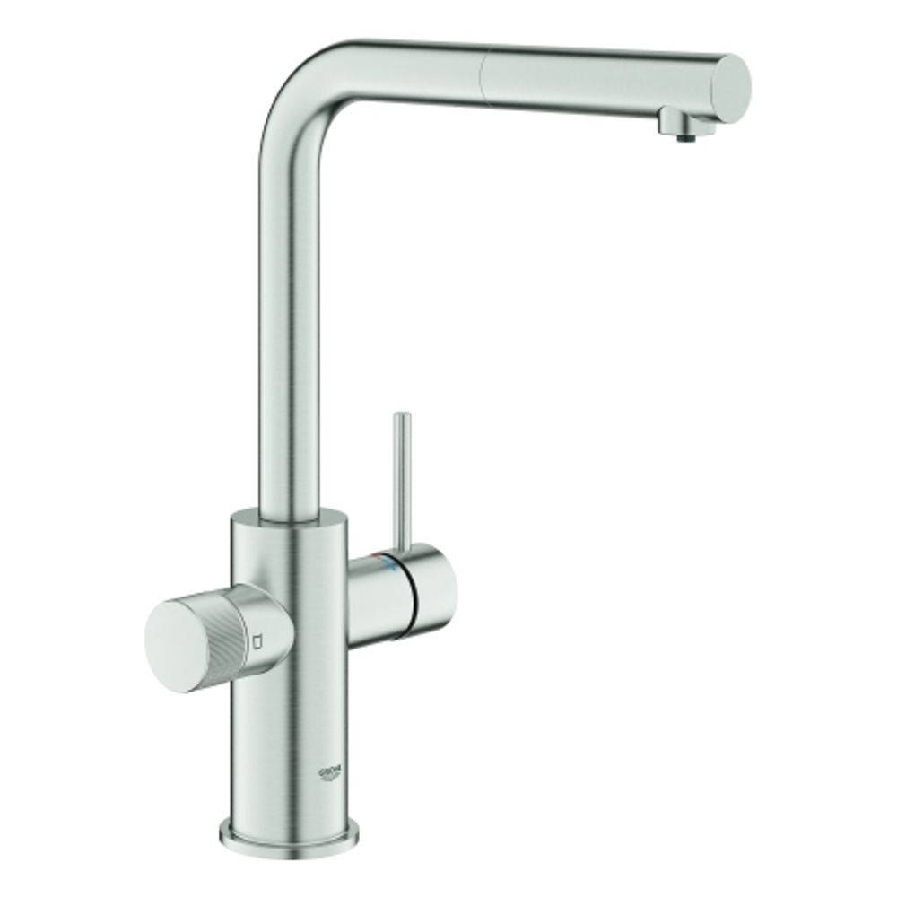 GROHE SPT-Batterie GROHE Blue Pure Minta 30590 L-Ausl. azb. Mous. supersteel, 30590DC0