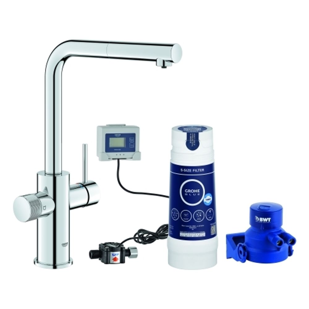 GROHE Starter Kit GROHE Blue Pure Minta 30591 L-Ausl. azb. Mous. S-Filter chrom, 30591000