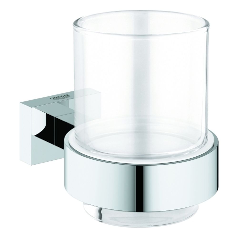 GROHE Glas Essentials Cube 40755_1 mit Halter chrom, 40755001