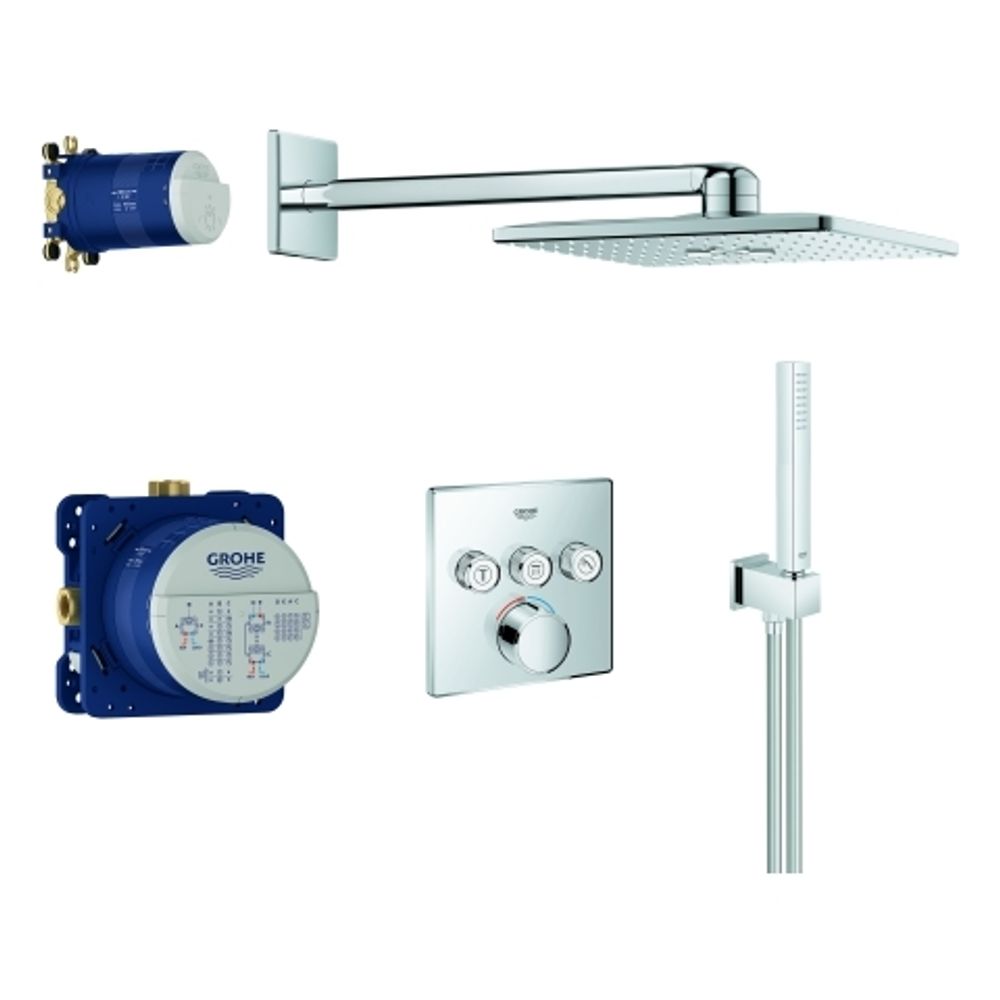 GROHE UP-Duschsystem SmartControl Mischer 34712 eckig 3 ASV chrom, 34712000