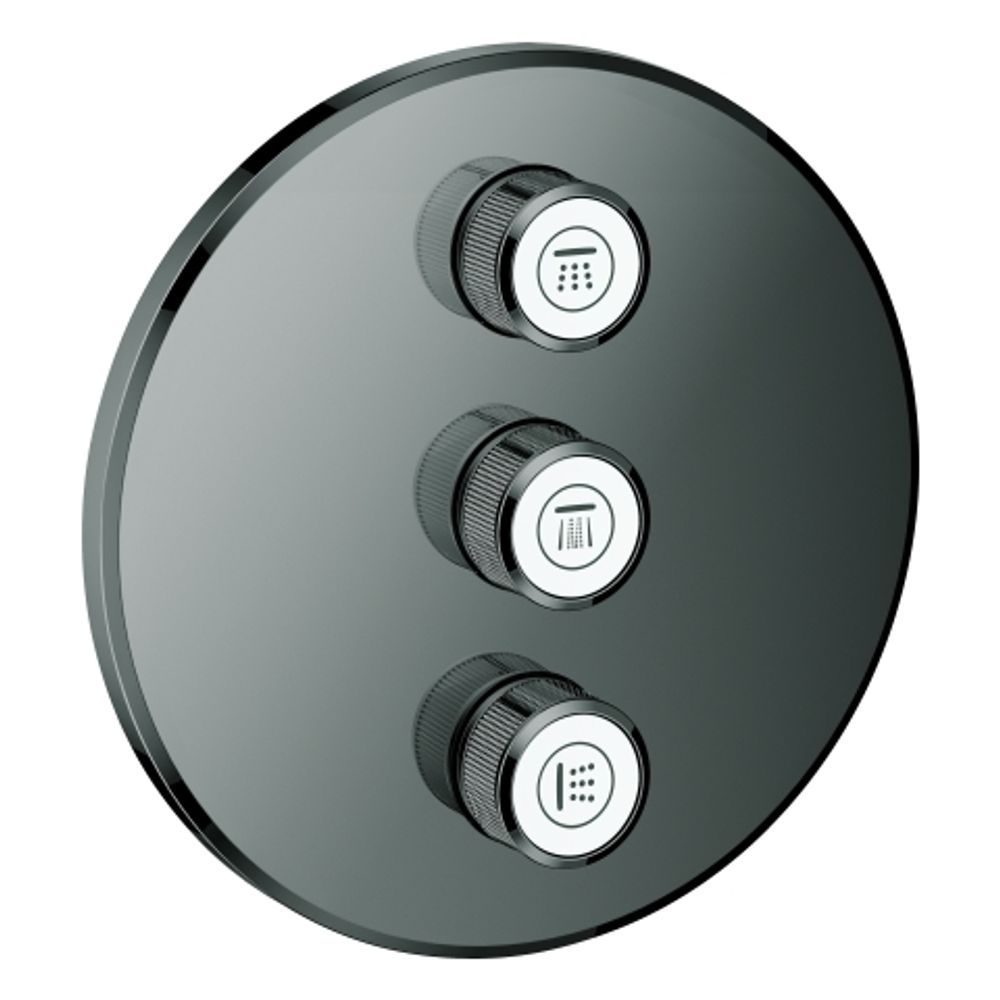 GROHE 3-fach UP-Ventil Grohtherm Smart Control 29122 FMS rund hard graphite, 29122A00