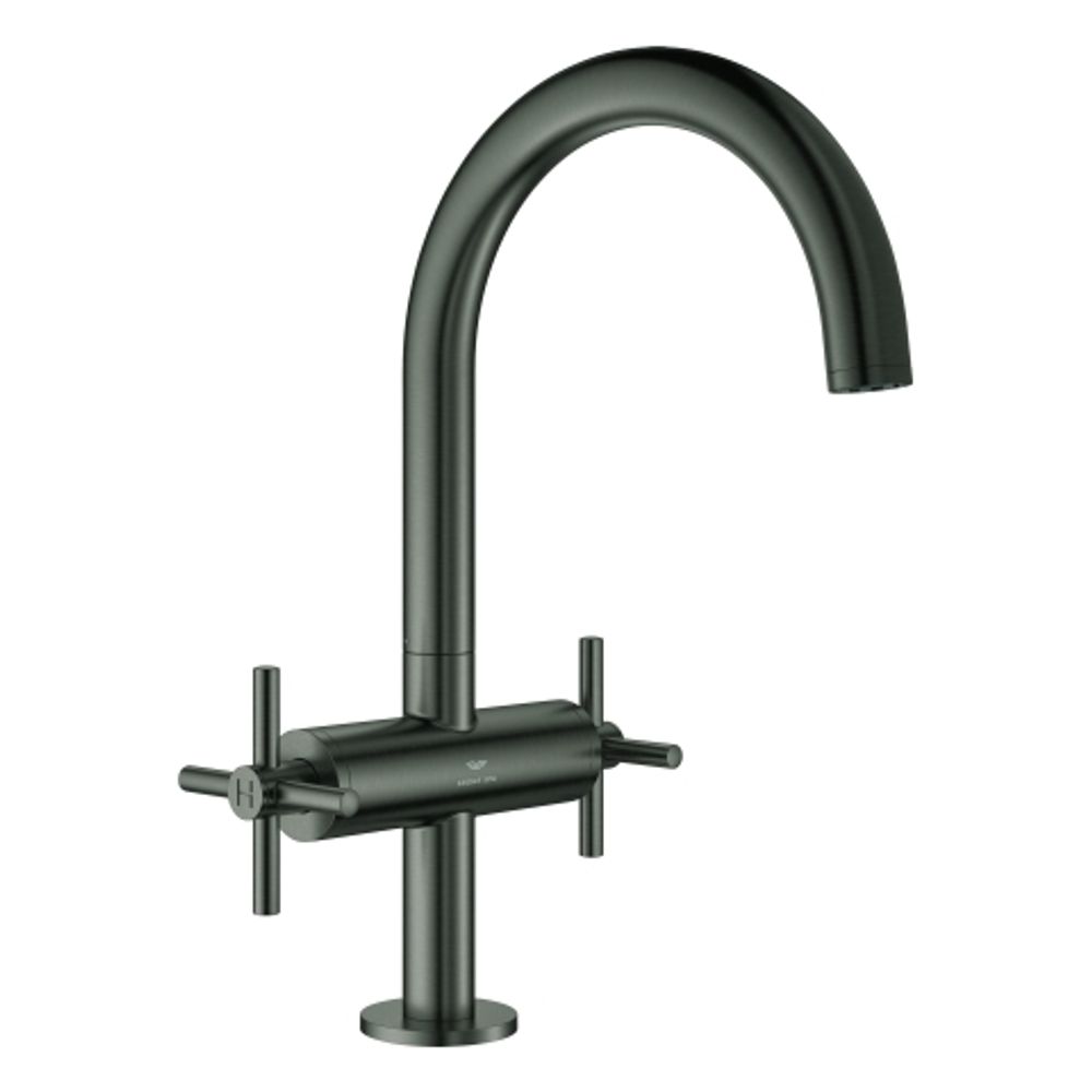 GROHE WT-Einlochbatterie Atrio 21144 DN15 L-Size Kreuz-Gr. hard graphite geb., 21144AL0