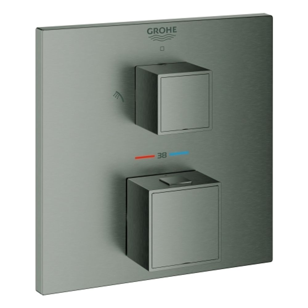 GROHE THM-Brausebatterie Grohtherm Cube 24154 FMS für 35600 hard graphite geb., 24154AL0