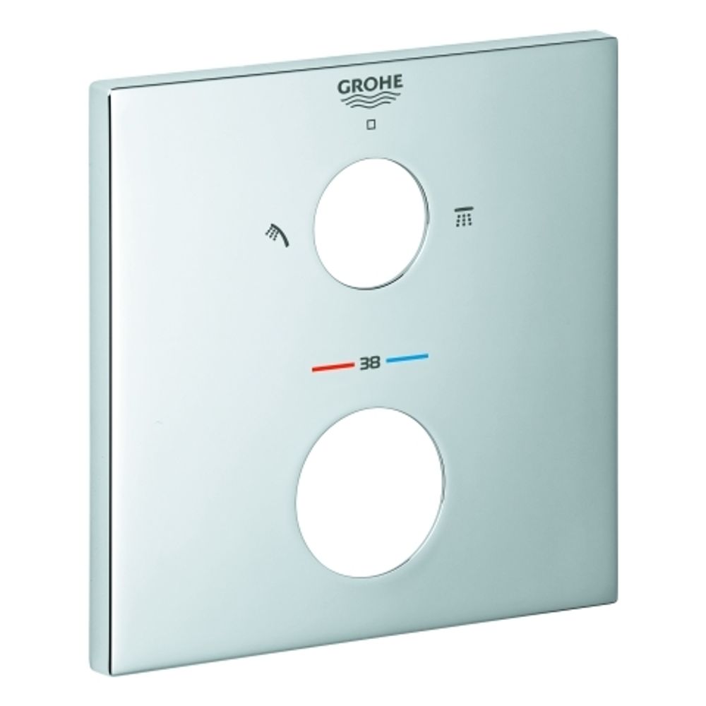 GROHE Rosette 49102 eckig für Thermostat-Fertigmontagesets chrom, 49102000