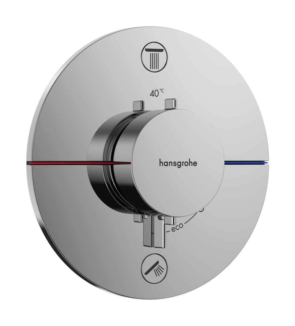 Hansgrohe HG ShowerSelect Comfort S Thermostat Unterputz für 2 Verbraucher mit integrierter Sicherungskombination nach EN1717 Chrom, 15556000