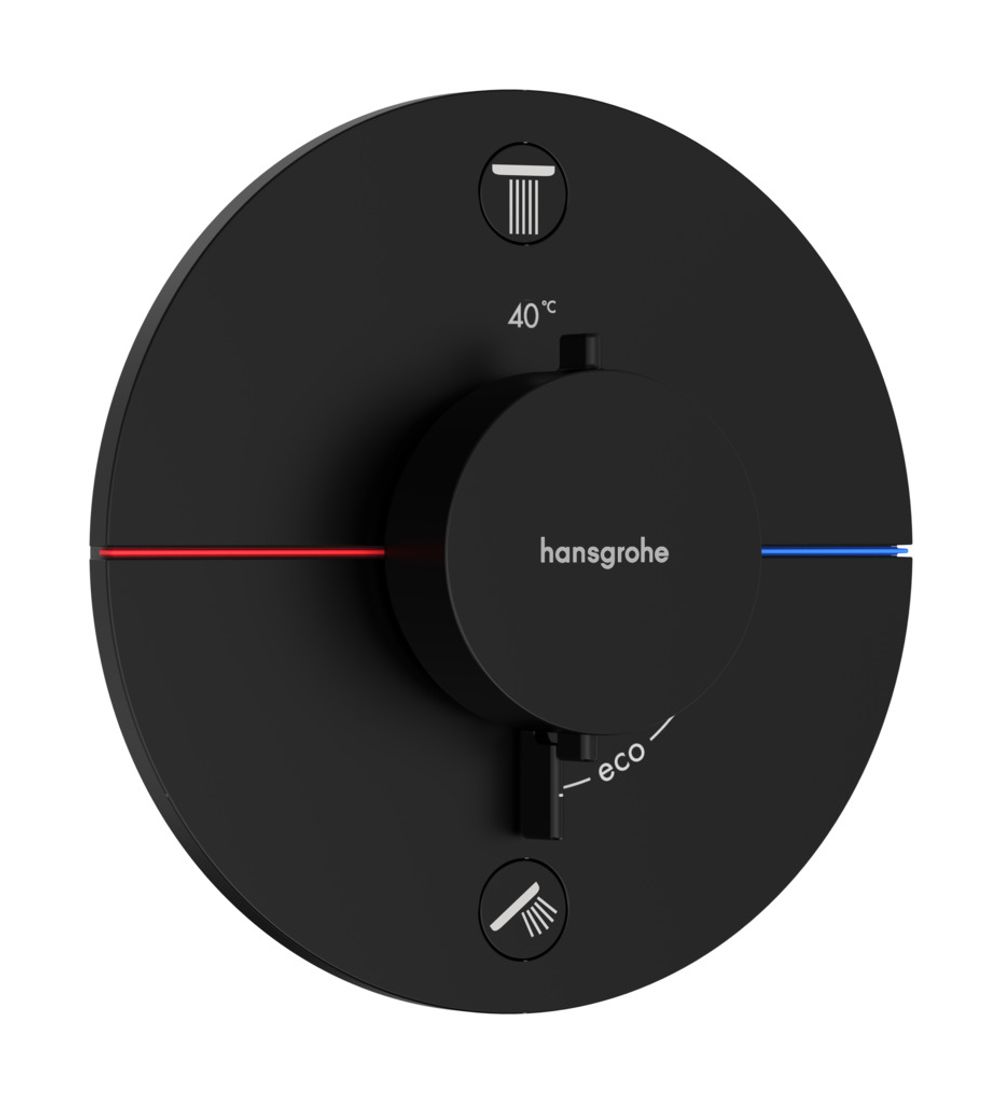Hansgrohe HG ShowerSelect Comfort S Thermostat Unterputz für 2 Verbraucher Mattschwarz, 15554670