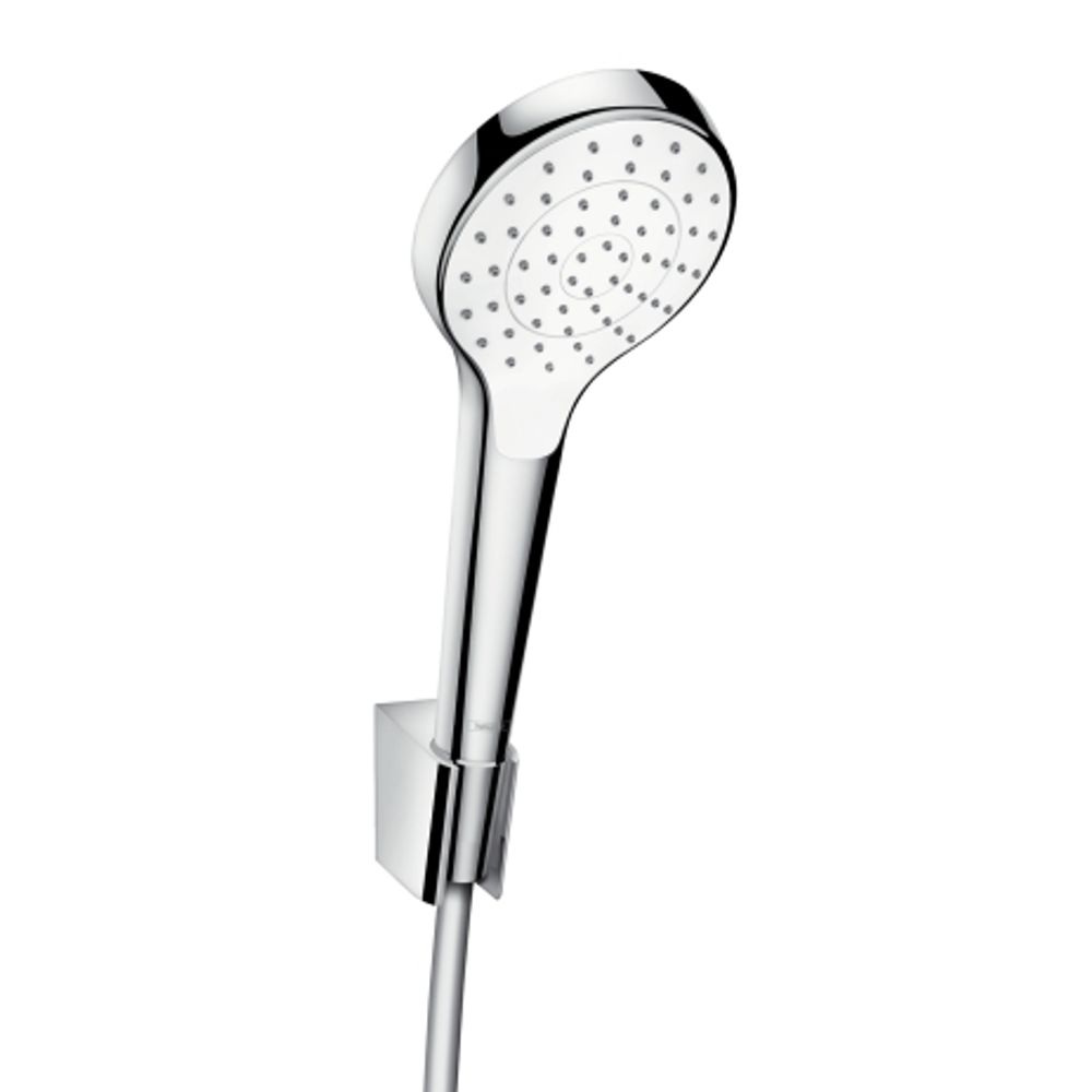 hansgrohe Croma Select S Brausehalterset 110 1jet mit Brauseschlauch 125 cm Weiß/Chrom, 26420400