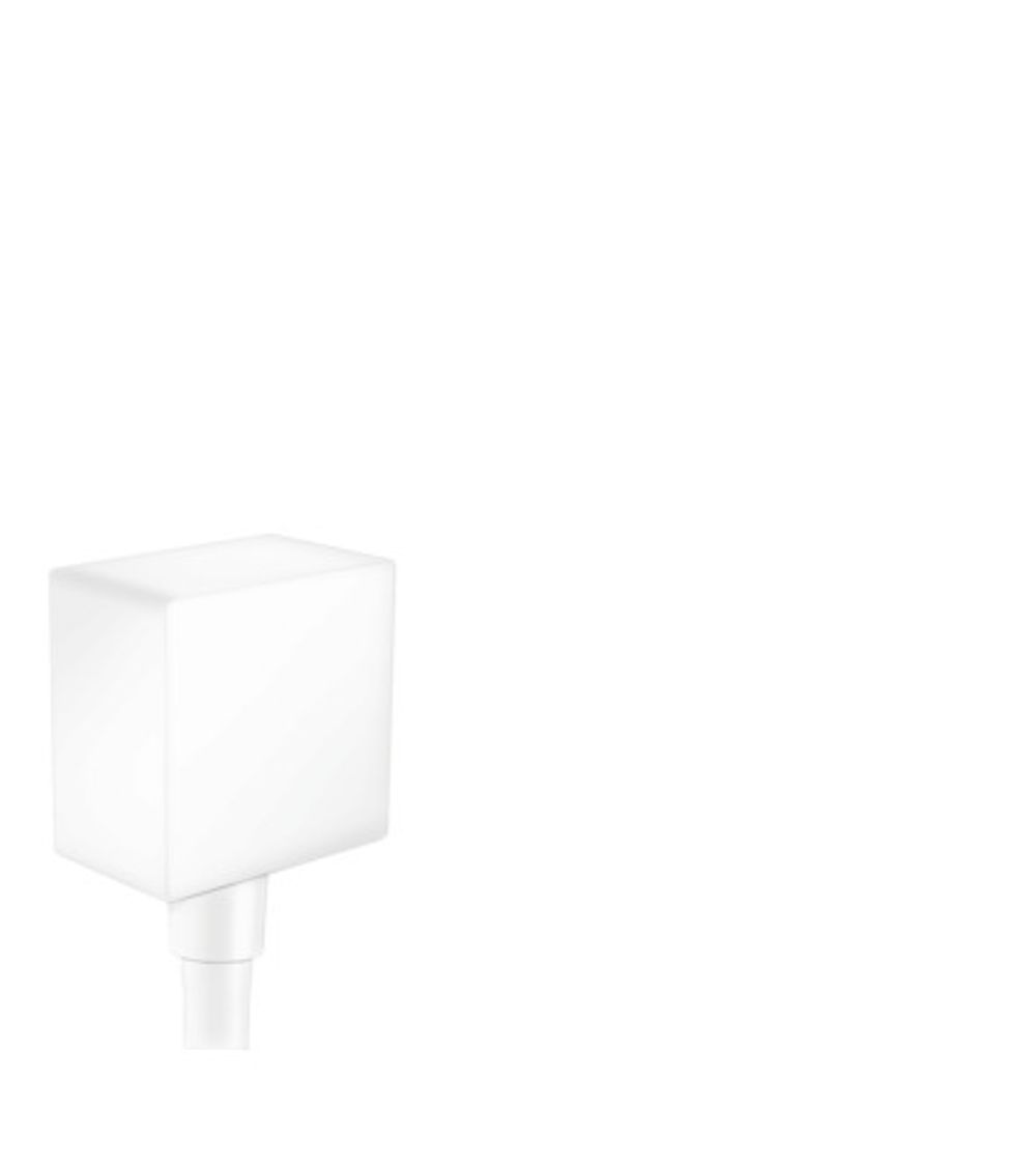 hansgrohe FixFit Wandanschluss Square mit Rückflussverhinderer Mattweiß, 26455700
