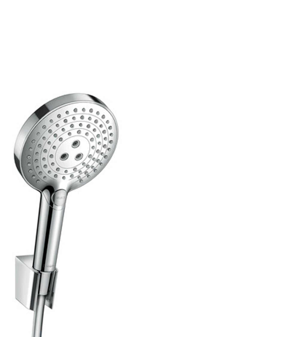 hansgrohe Raindance Select S Brausehalterset 120 3jet mit Brauseschlauch 125 cm Chrom, 26701000