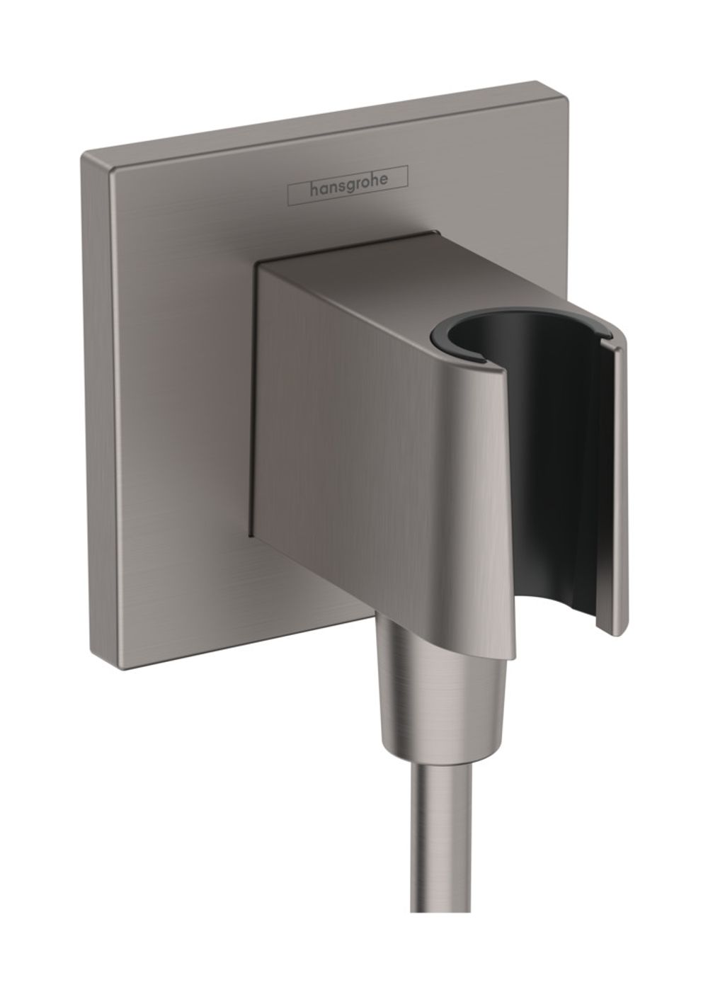 hansgrohe FixFit E Wandanschluss mit Brausehalter Brushed Black Chrome, 26889340
