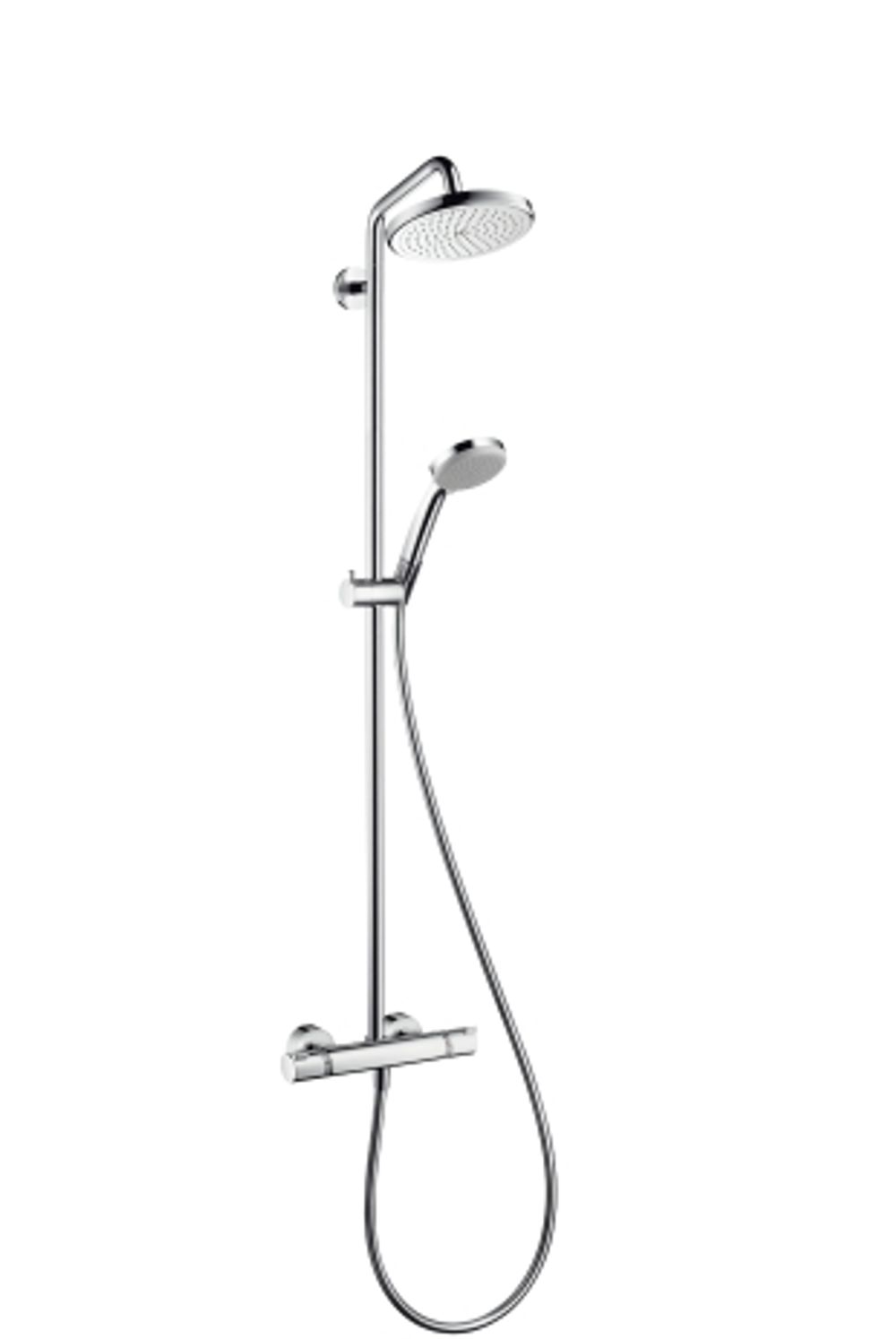 hansgrohe Croma Showerpipe 220 1jet mit Thermostat Chrom, 27185000
