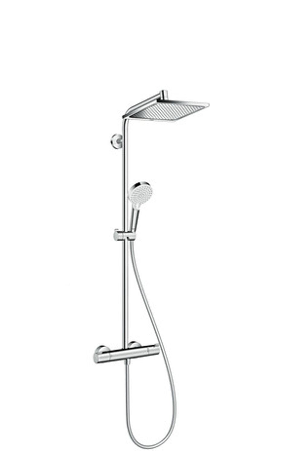 hansgrohe Crometta E Showerpipe 240 1jet EcoSmart mit Thermostat Chrom, 27281000