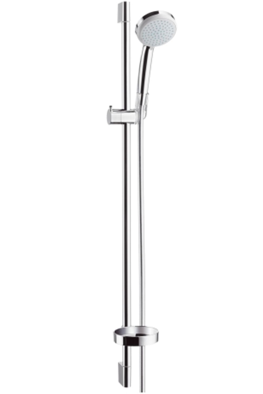 hansgrohe Croma 100 Brauseset Vario mit Brausestange 90 cm und Seifenschale Chrom, 27771000