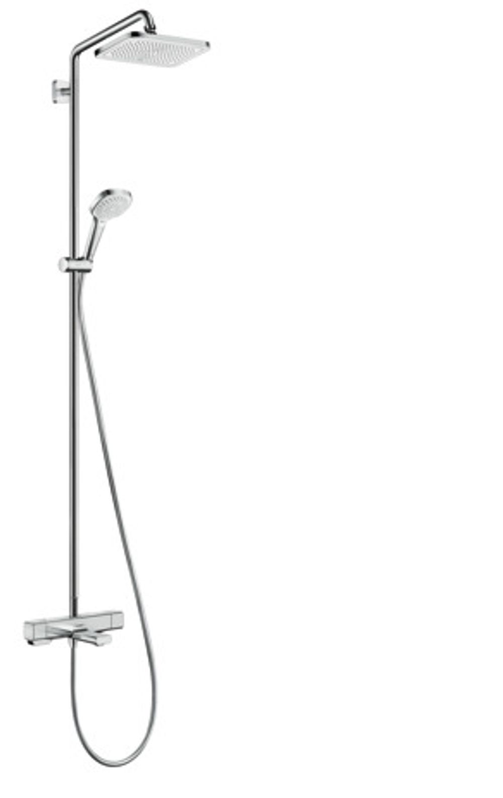 hansgrohe Croma E Showerpipe 280 1jet mit Wannenthermostat Chrom, 27687000