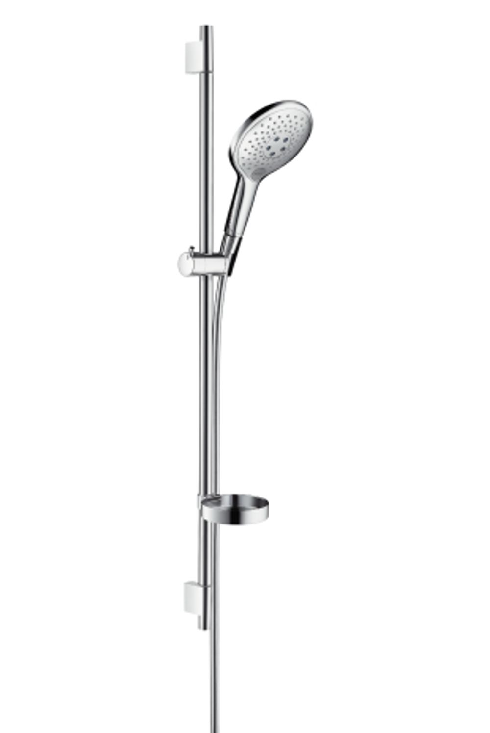 hansgrohe Raindance Select S Brauseset 150 3jet mit Brausestange 90 cm und Seifenschale Chrom, 27803000