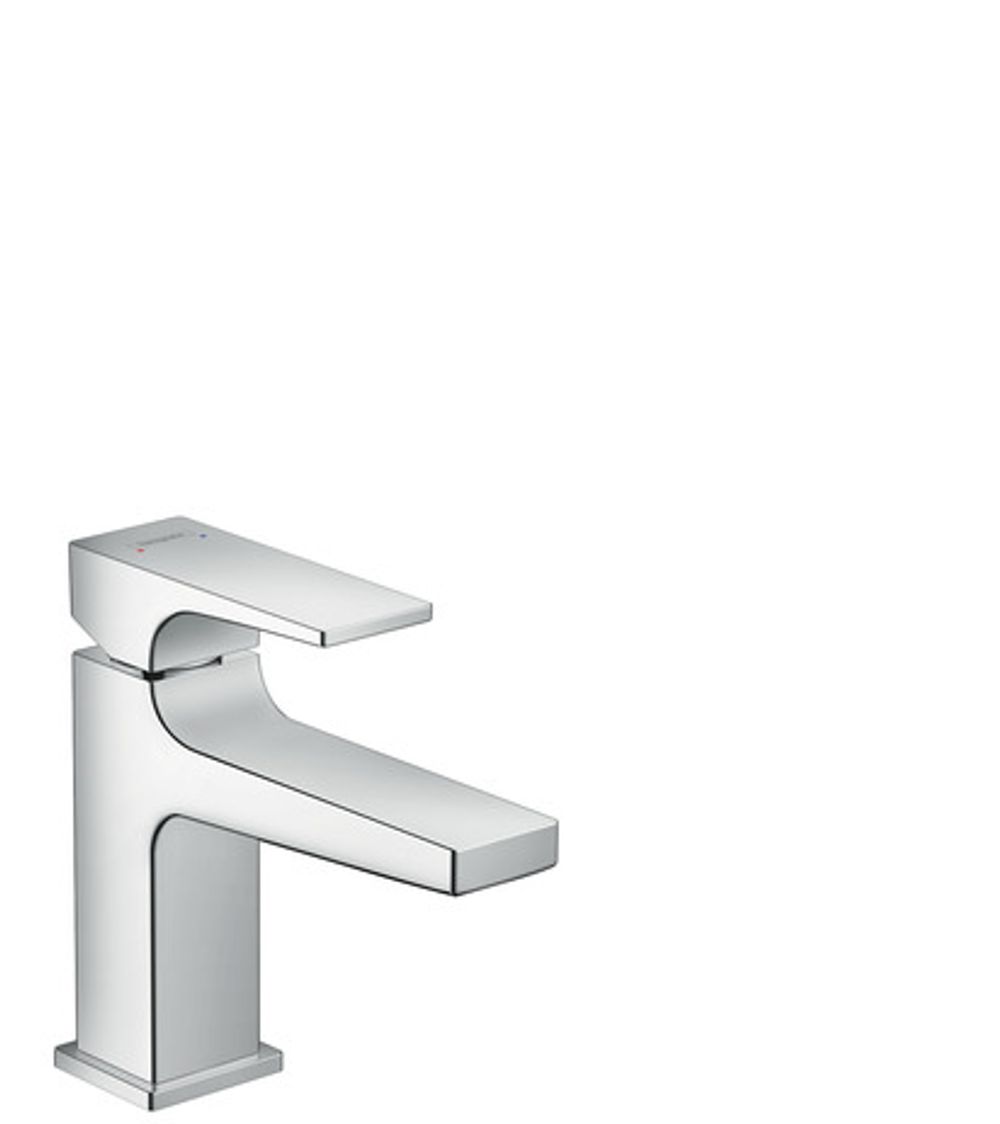 hansgrohe Metropol Einhebel-Waschtischmischer 100 mit Hebelgriff für Handwaschbecken Push-Open Ablaufgarnitur Chrom, 32500000