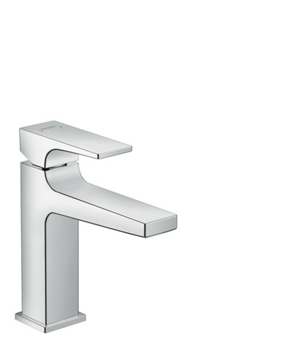 hansgrohe Metropol Einhebel-Waschtischmischer 110 mit Hebelgriff und Push-Open Ablaufgarnitur Chrom, 32507000