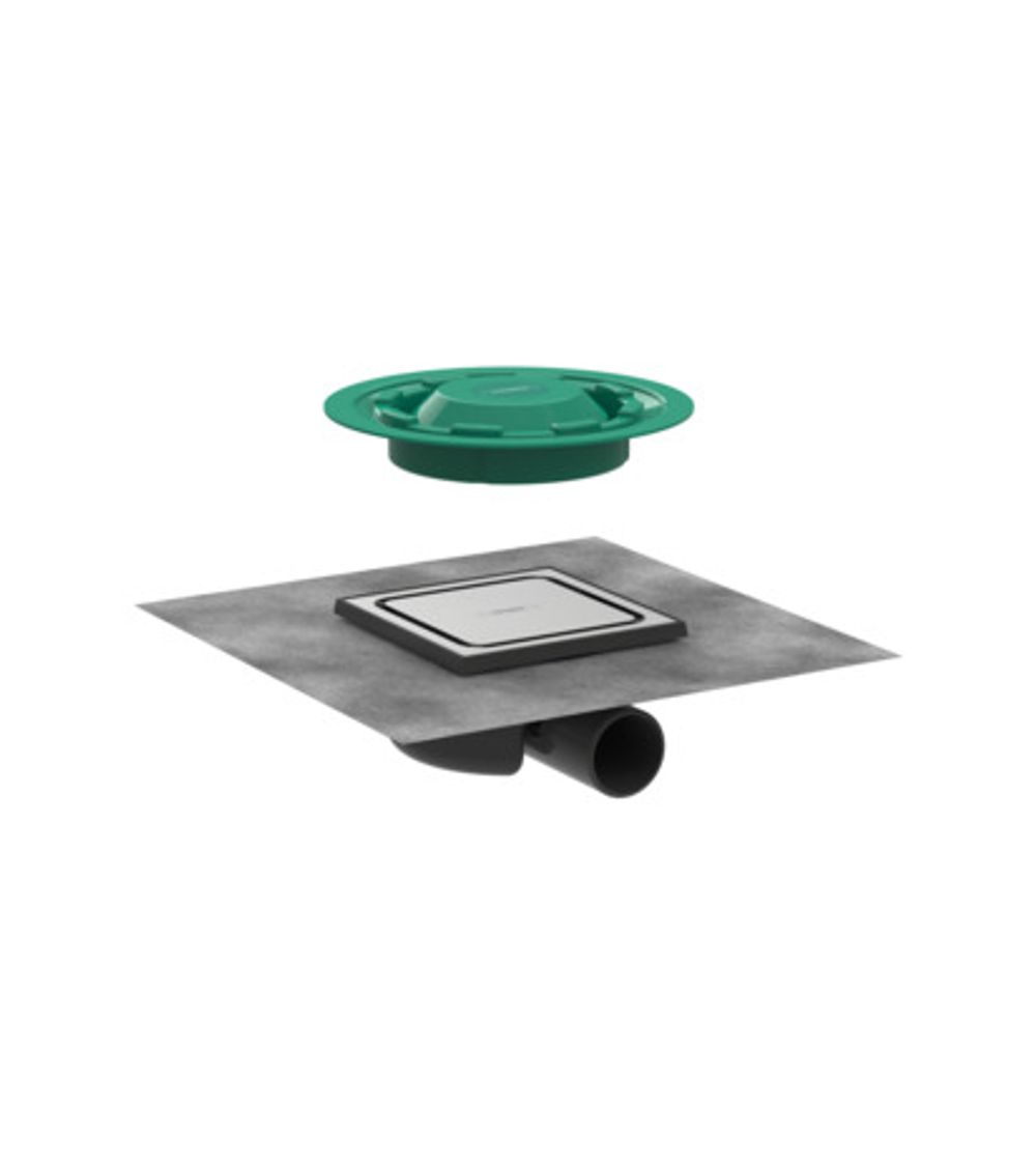 hansgrohe RainDrain Spot Komplettset Punktablauf 150/150 Edelstahl gebürstet, 56055800