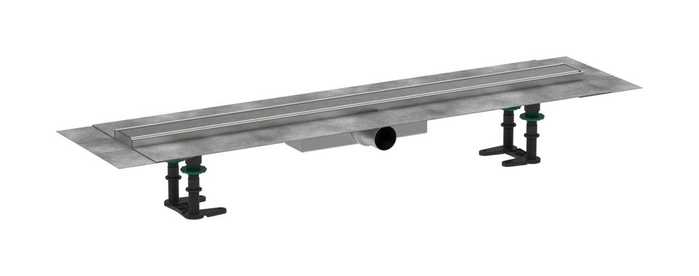 hansgrohe RainDrain Compact Komplettset Duschrinne 800 für flache Installation Edelstahl gebürstet, 56166800