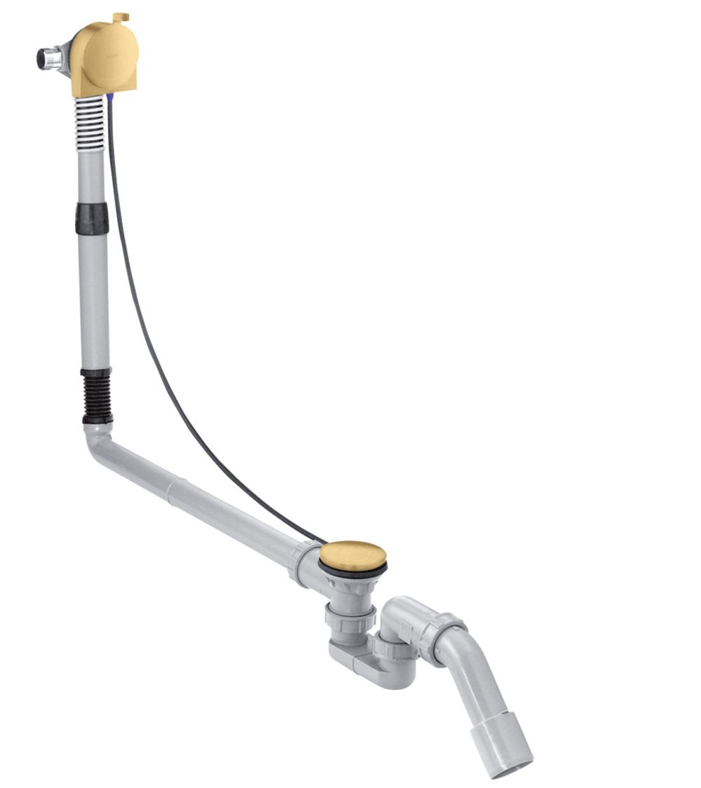 AXOR Komplettset Wanneneinlauf, Ablauf- und Überlaufgarnitur für Sonderwannen Brushed Gold Optic, 58317250