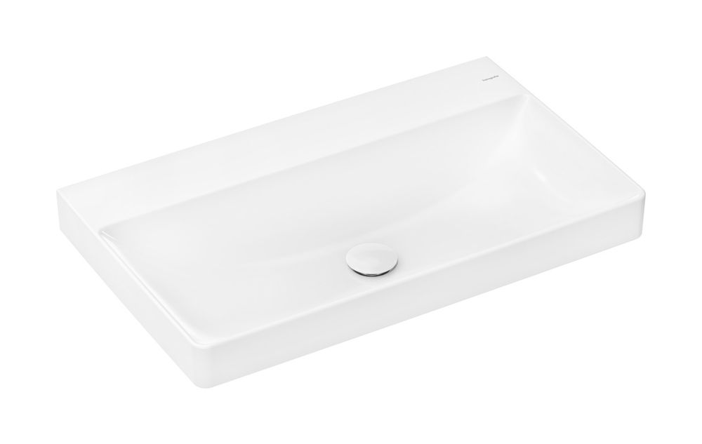 hansgrohe Xelu Q Waschtisch 800/480 ohne Hahnloch und Überlauf, SmartClean Weiß, 61021450
