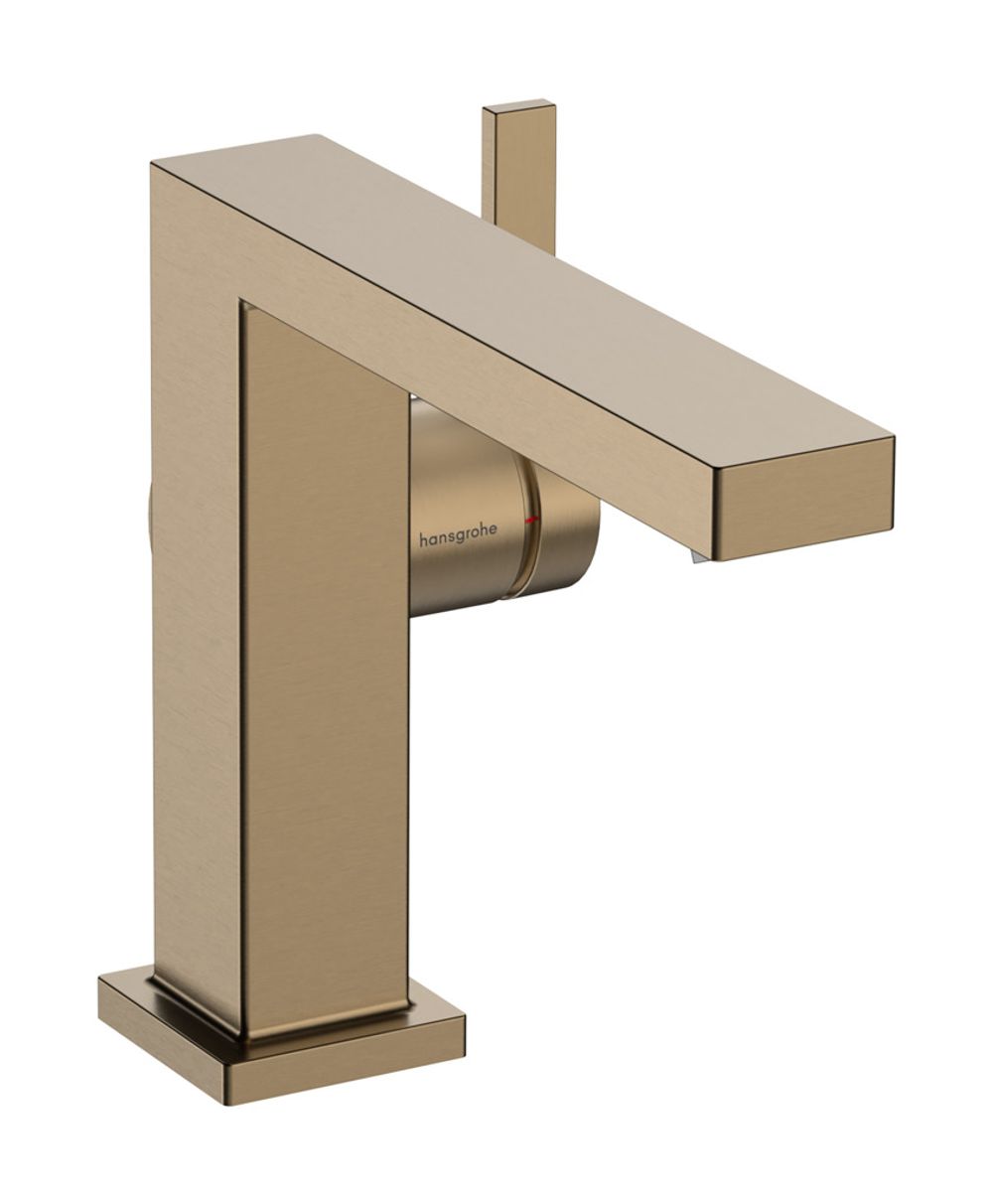 Hansgrohe HG Tecturis E Einhebel-Waschtischmischer 110 Fine CoolStart mit Push-Open Ablaufgarnitur Brushed Bronze, 73024140