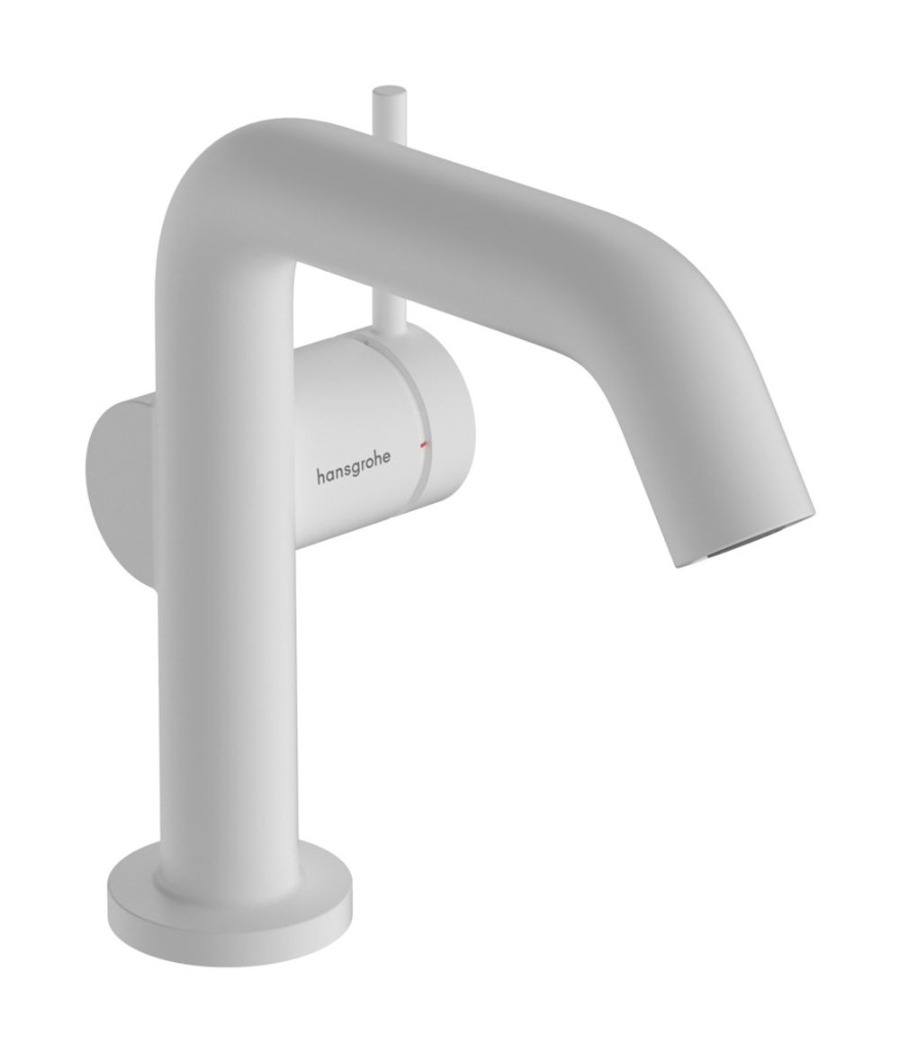 hansgrohe Tecturis S Einhebel-Waschtischmischer 110 Fine CoolStart EcoSmart+ ohne Ablaufgarnitur Mattweiß, 73321700