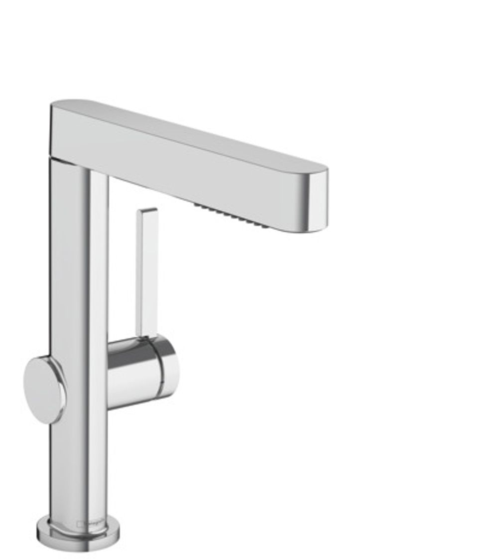 hansgrohe Finoris Einhebel-Waschtischmischer 230 mit Ausziehbrause, 2jet und Push-Open Ablaufgarnitur Chrom, 76063000