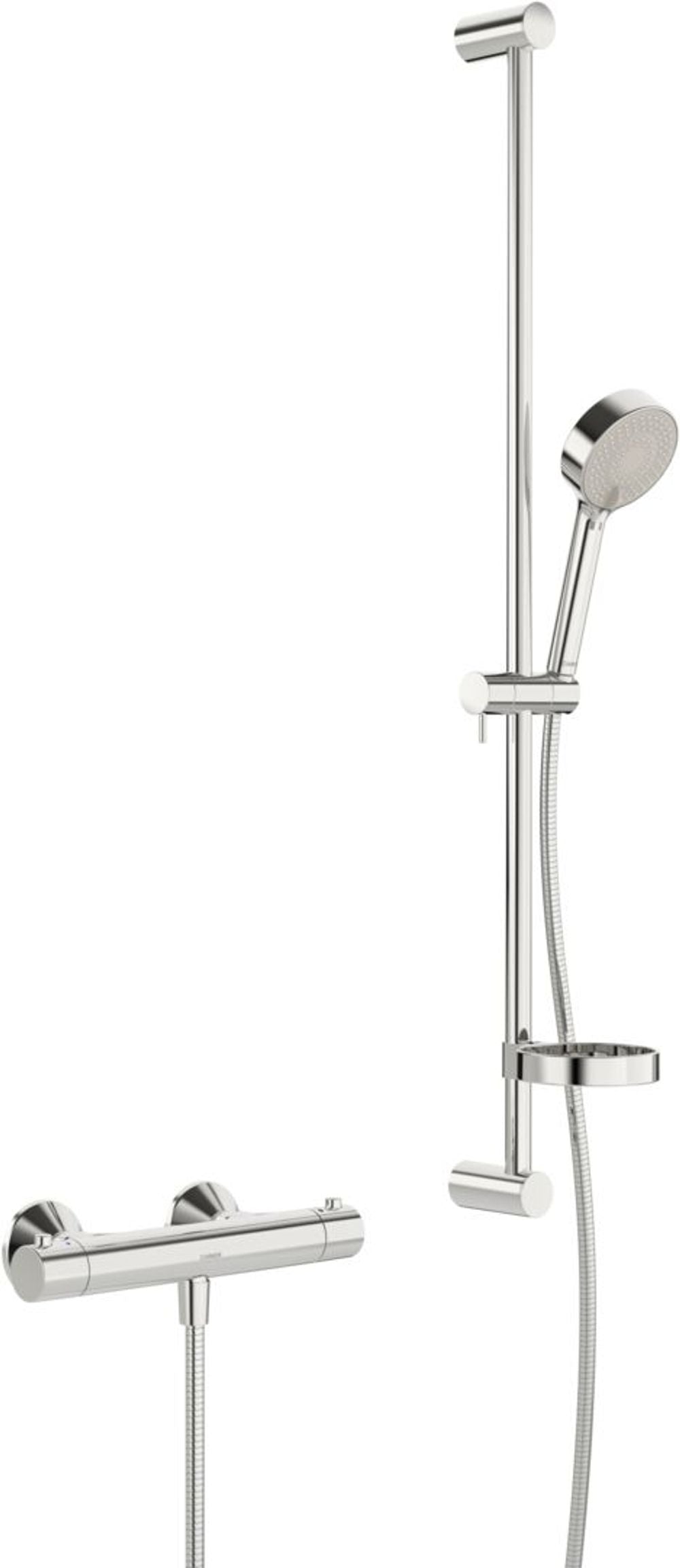 HANSA Brausebatterie mit Brausegarnitur HANSAUNITA 4813 3-strahlig DN15 Chrom, 48130131