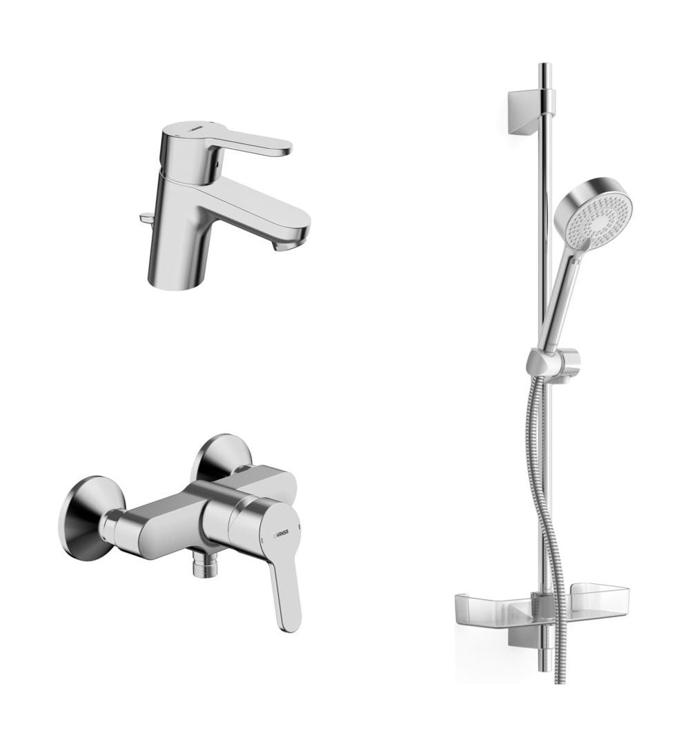 HANSA Badezimmer Armaturen Paket HANSAPRIMO 4901 DN15 Chrom, 49010000