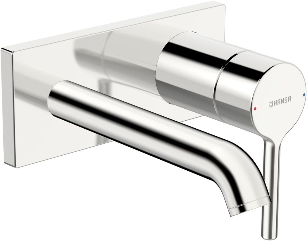 HANSA EHM Fertigset für Waschtisch-Batterie HANSAVANTIS Style 5480 Rosette eckig Ausladung 179 mm Chrom, 54802107