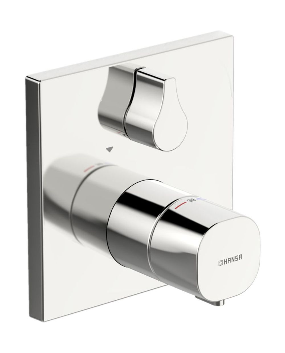 HANSA Fertigmontageset für Wanne/Brause HANSALIVING 8114 Rosette eckig mit Sicherungseinrichtung Chrom, 81143562
