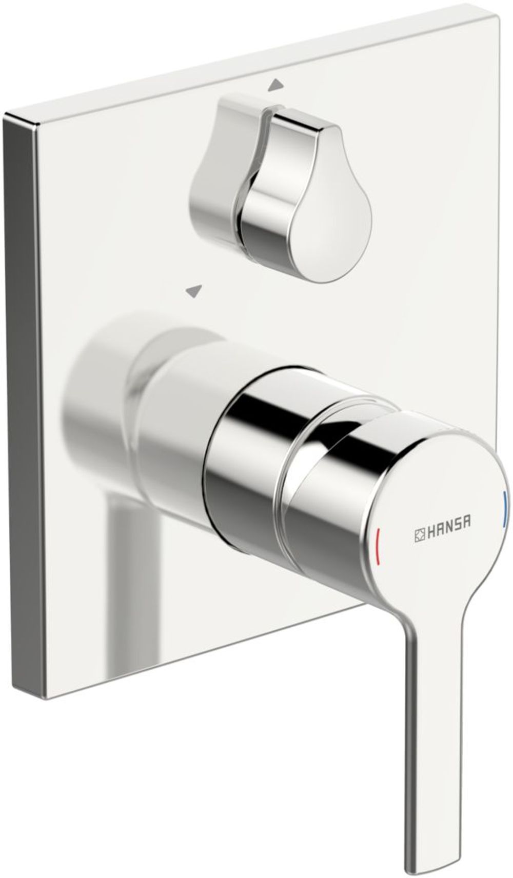HANSA Einhebelmischer Fertigmontageset für Wanne/Brause HANSARONDA 8384 Rosette eckig Chrom, 83849583
