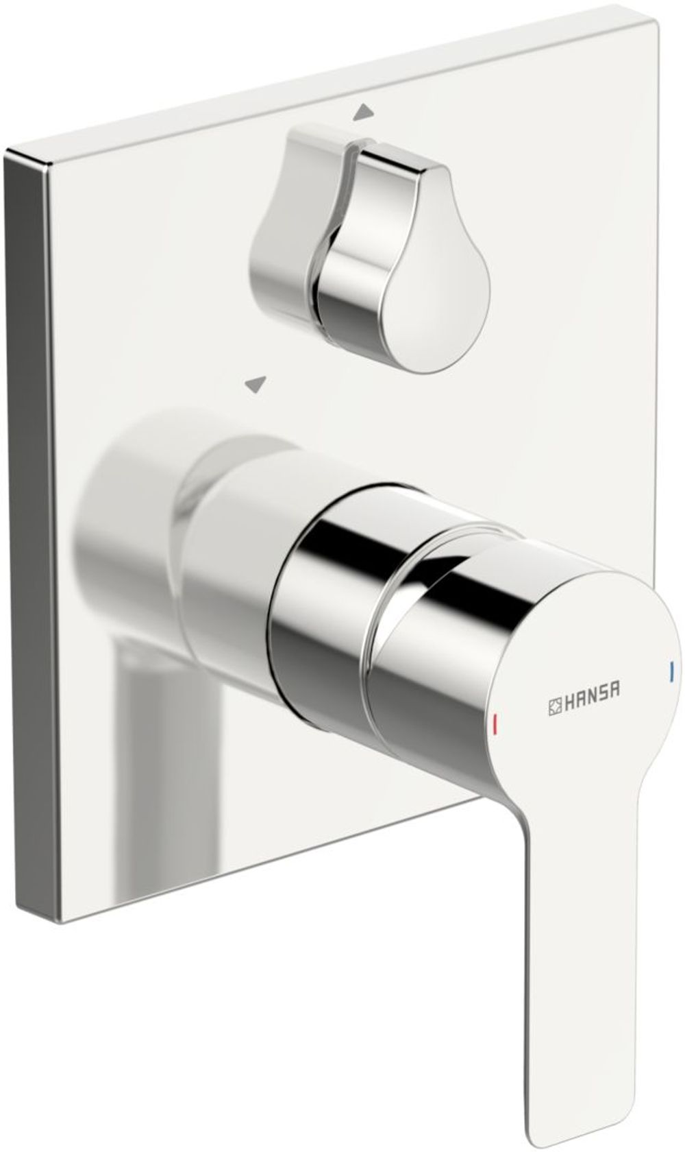 HANSA Einhebelmischer Fertigmontageset für Wanne/Brause HANSALIGNA 8385 Rosette eckig mit Sicherungseinrichtung Chrom, 83853513