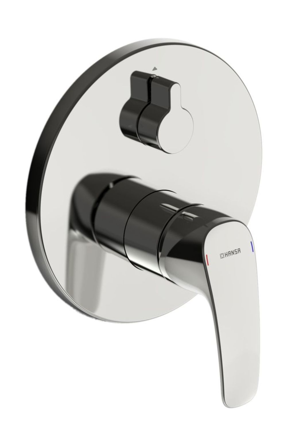 HANSA Einhebelmischer Fertigmontageset für Wanne/Brause HANSAPINTO 8528 Rosette rund mit Sicherungseinrichtung Chrom, 85283083
