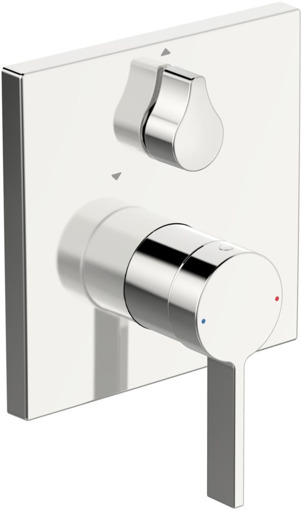 HANSA Einhebelmischer Fertigmontageset für Wanne/Brause HANSALOFT 8760 Rosette eckig Chrom, 87609003