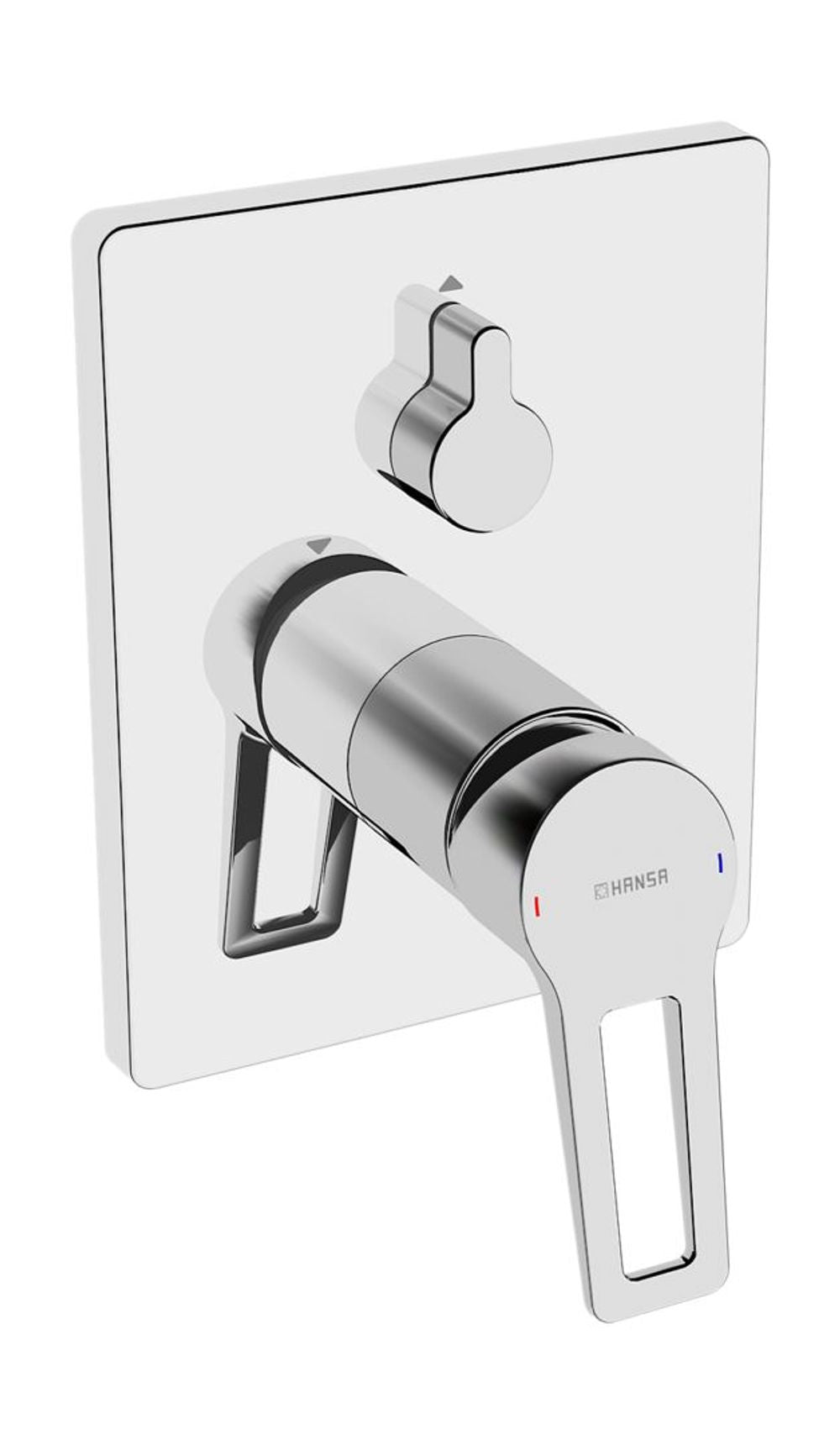 HANSA Einhebelmischer Fertigmontageset für Wanne/Brause HANSATWIST 8984 Rosetteeckig Bügelhebel mit Sicherungseinrichtung, 89843085