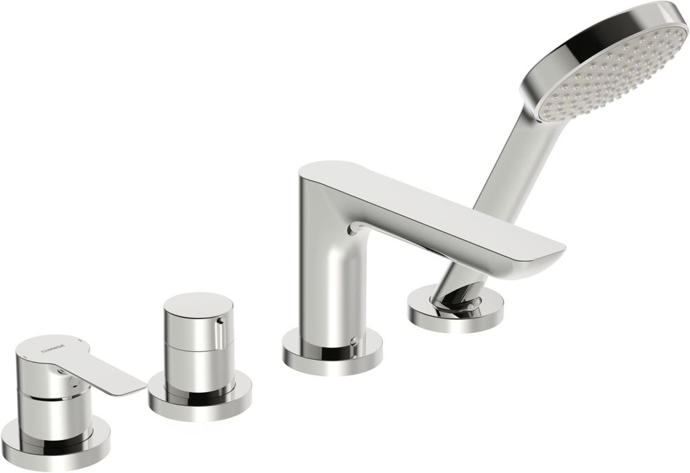 HANSA Einhebelmischer Fertigmontageset für Wanne/Brause HANSALIGNA 0644 1-strahlig 72 mm Ausladung 180 mm Chrom, 06442473