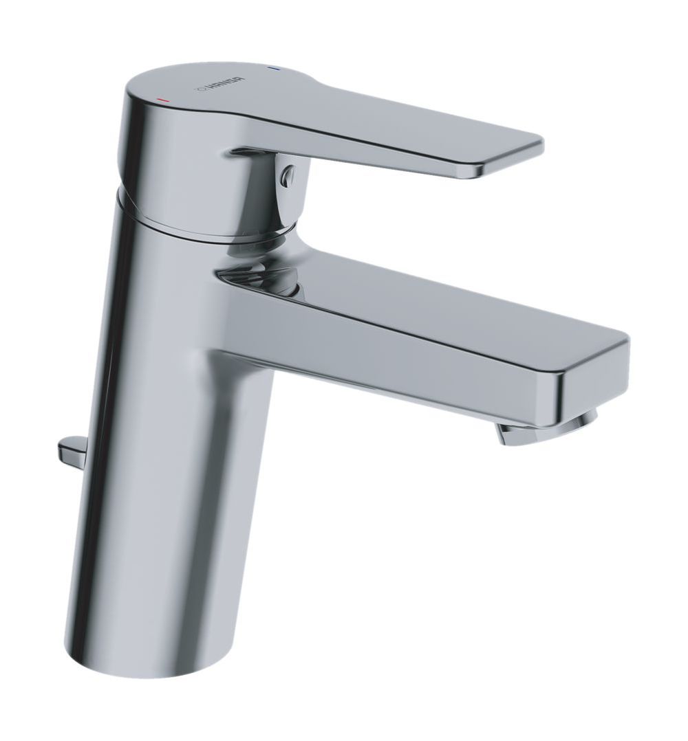 HANSA Einhebelmischer Waschtischbatterie HANSATWIST XL 0901 Zugstangenablaufgarnitur Ausladung 123 mm DN15 Chrom, 09012283