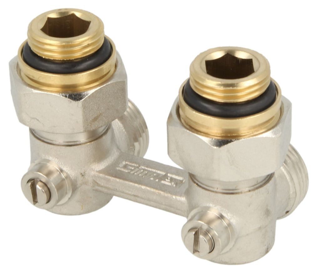 Simplex Zweirohr-Hahnblock E1/50 Eckform, F10013