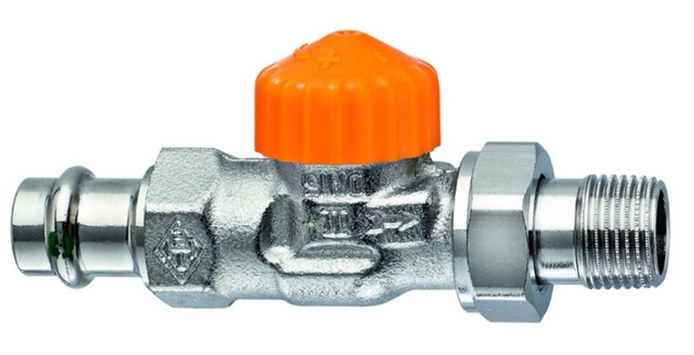 HEIMEIER Thermostat-Ventilunterteil Eclipse, Durchg., DN15, ViegaPress 15 mm, 3942-15.000