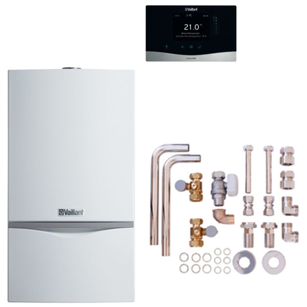 Vaillant Paket 6.218/2 atmoTEC exclusive VC 104/4-7A E, sensoHOME 380/2, Zubehör, 0010046400