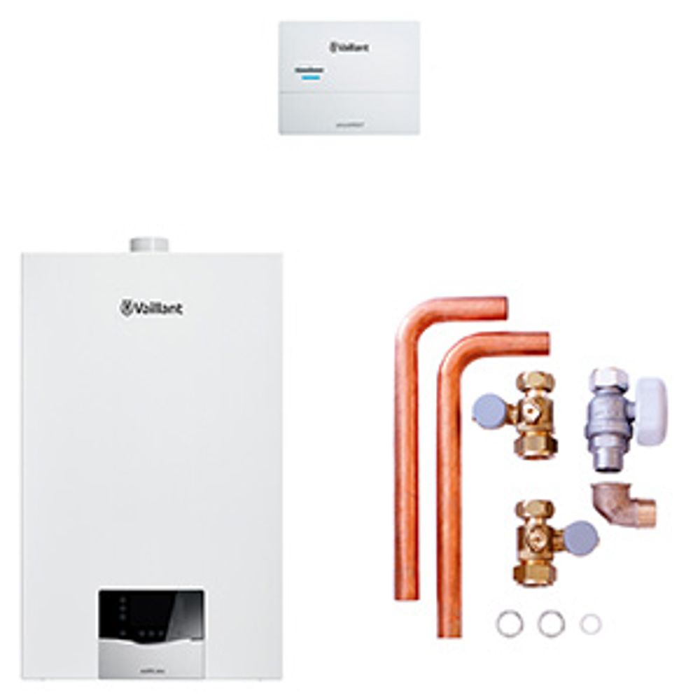Vaillant Paket 1.667/2 ecoTEC plus VC 10CS/1-5, VRC 710, Anschlusszubehör, 8000013947