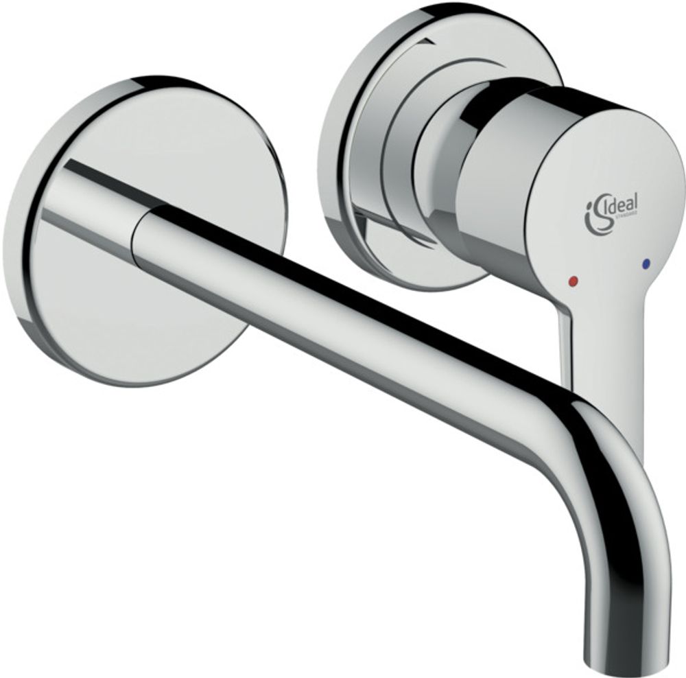 Ideal Standard Wand-WT-Armatur ConnectBlue,Bausatz2, 2 Rosetten d: 83mm, Ausld.204mm, Chrom, A5933AA