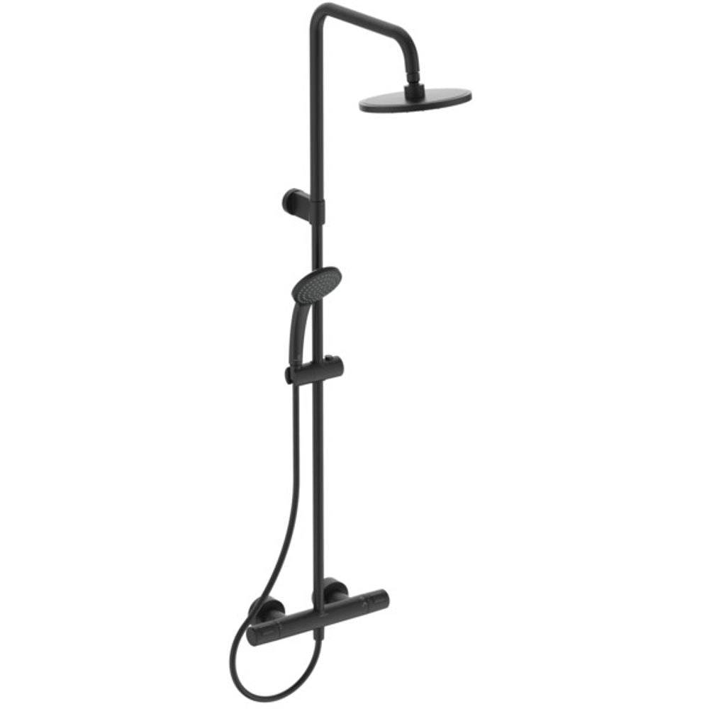 Ideal Standard Duschsystem Ceratherm T25 KB d:200mm m.Teleskopfunktion 1F-HB100mm Silk Black, A7546XG