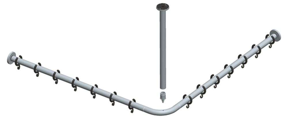 Keuco KE Brausevorhangstangen-Set Plan 14936, für Dusche 80x80, verchromt, 14936010800